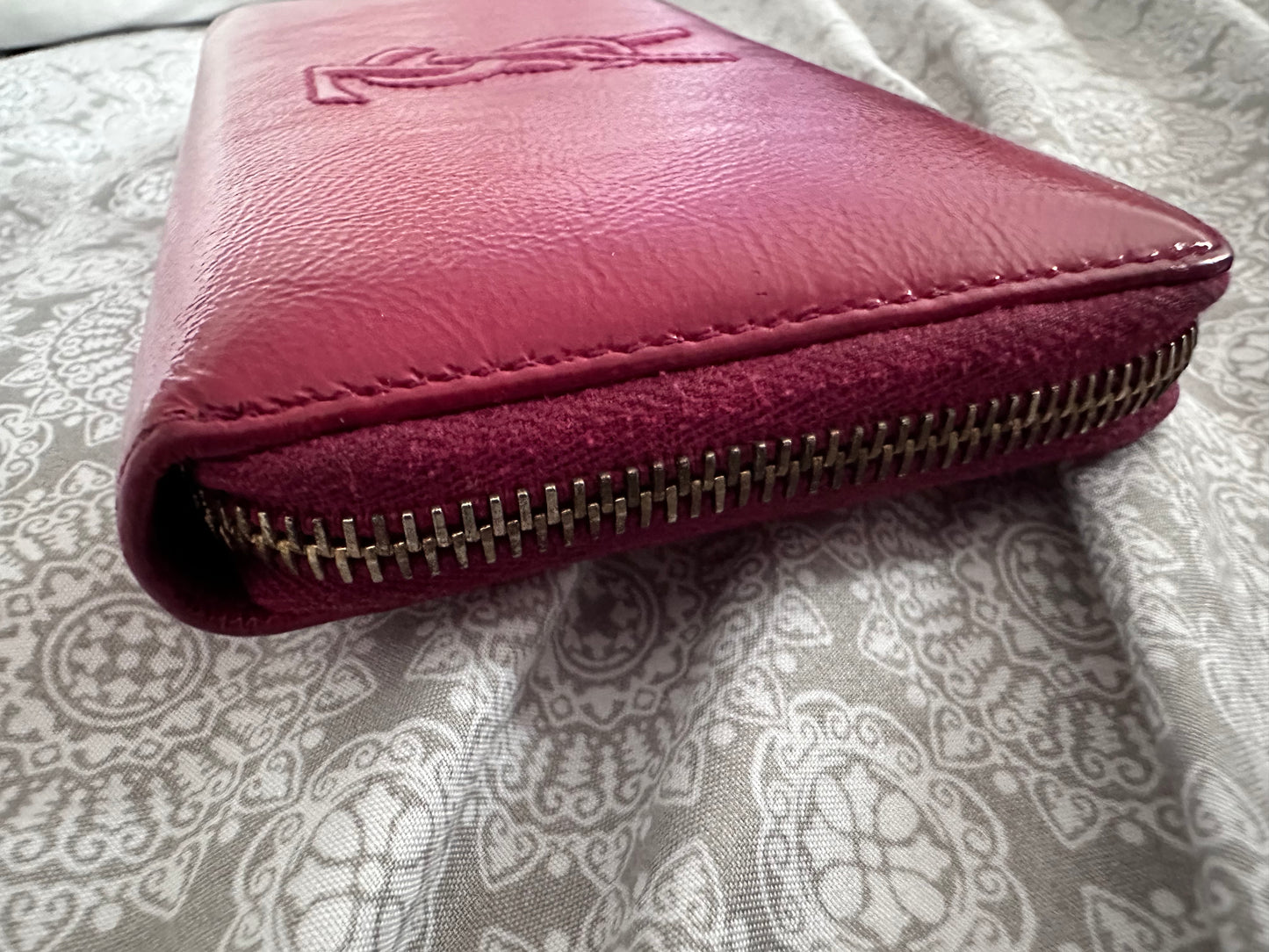 YSL patent zippy wallet