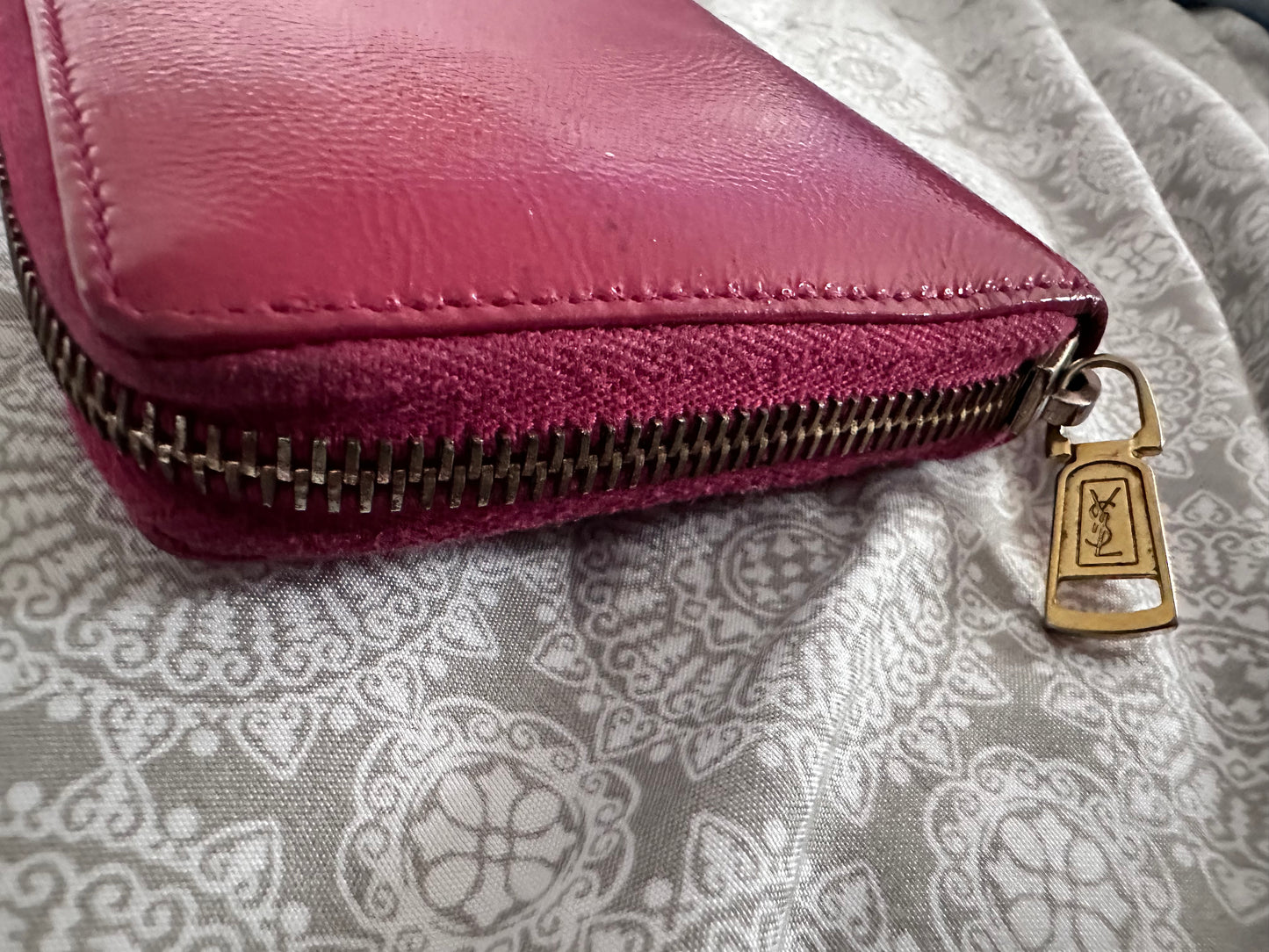 YSL patent zippy wallet
