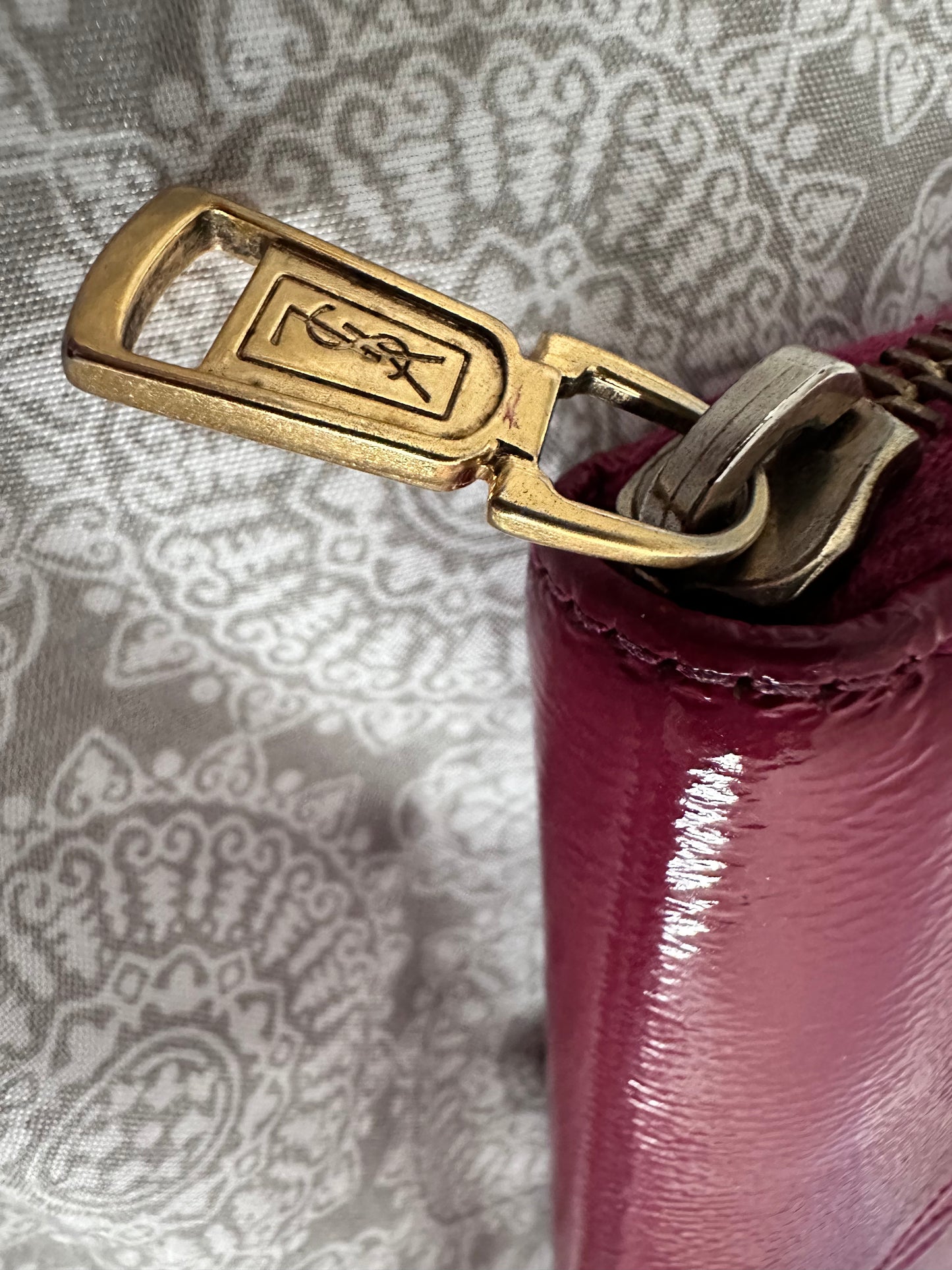 YSL patent zippy wallet