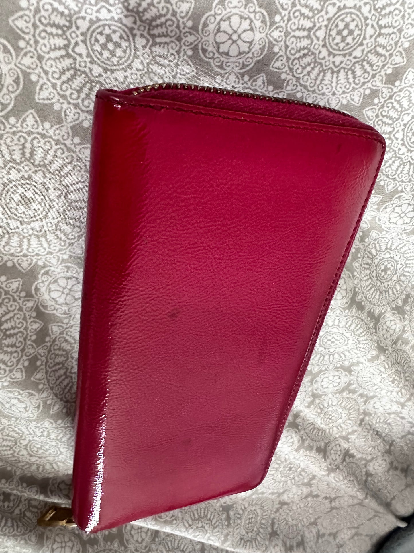 YSL patent zippy wallet