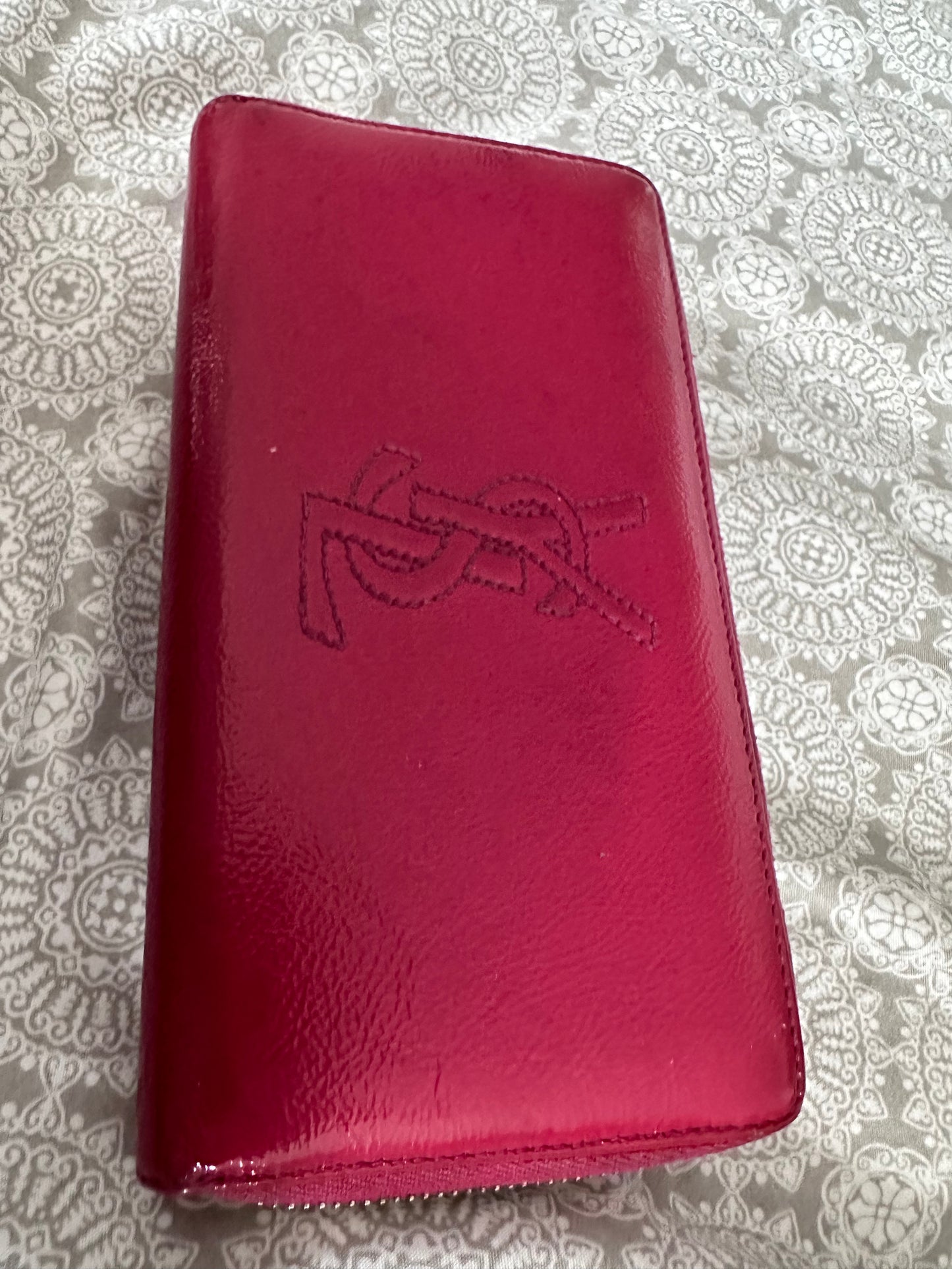 YSL patent zippy wallet